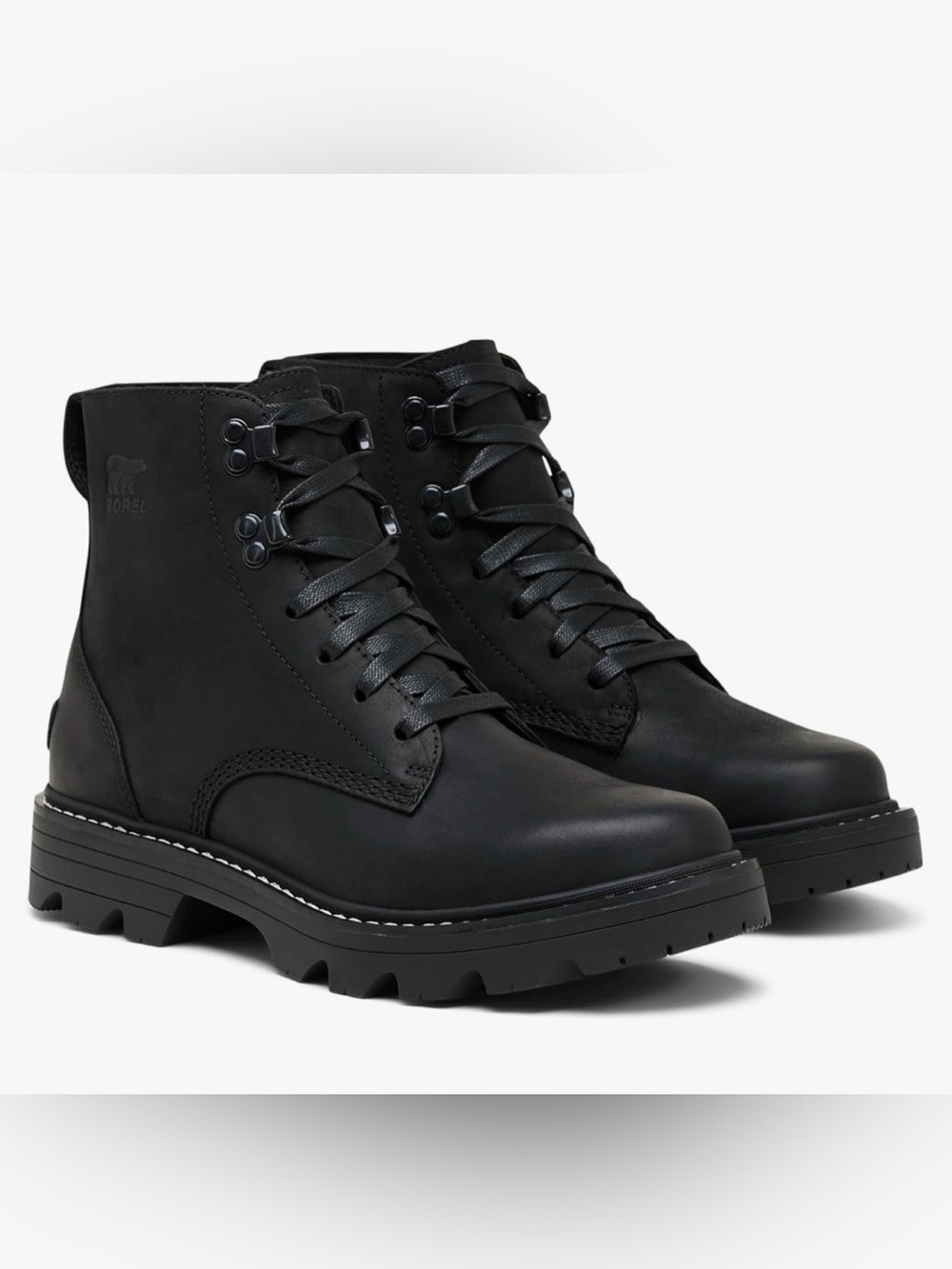Sorel Revel RD Boot Lace Waterproof Black Leather Chelsea Boots - NWT